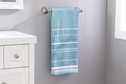 SKL Home Seabrook Stripe 100% Cotton Premium Bath Towel, 550 GSM, Soft & Absorbent Jacquard, Teal