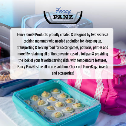 Fancy Panz - Aqua Insulated Casserole Carrier Bag - Insulated Thermal Bags for Hot & Cold Food Holds 2 Standard Size Fancy Panz - 2 Pockets - Food Container - Hosting Essentials