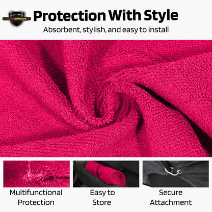 Seat Armour Jeep Seat Towel - Universal Fit Soft Machine Washable Jeep Towel - Easy Install, Multipurpose Towel2Go Seat Cover for Jeep - Pink
