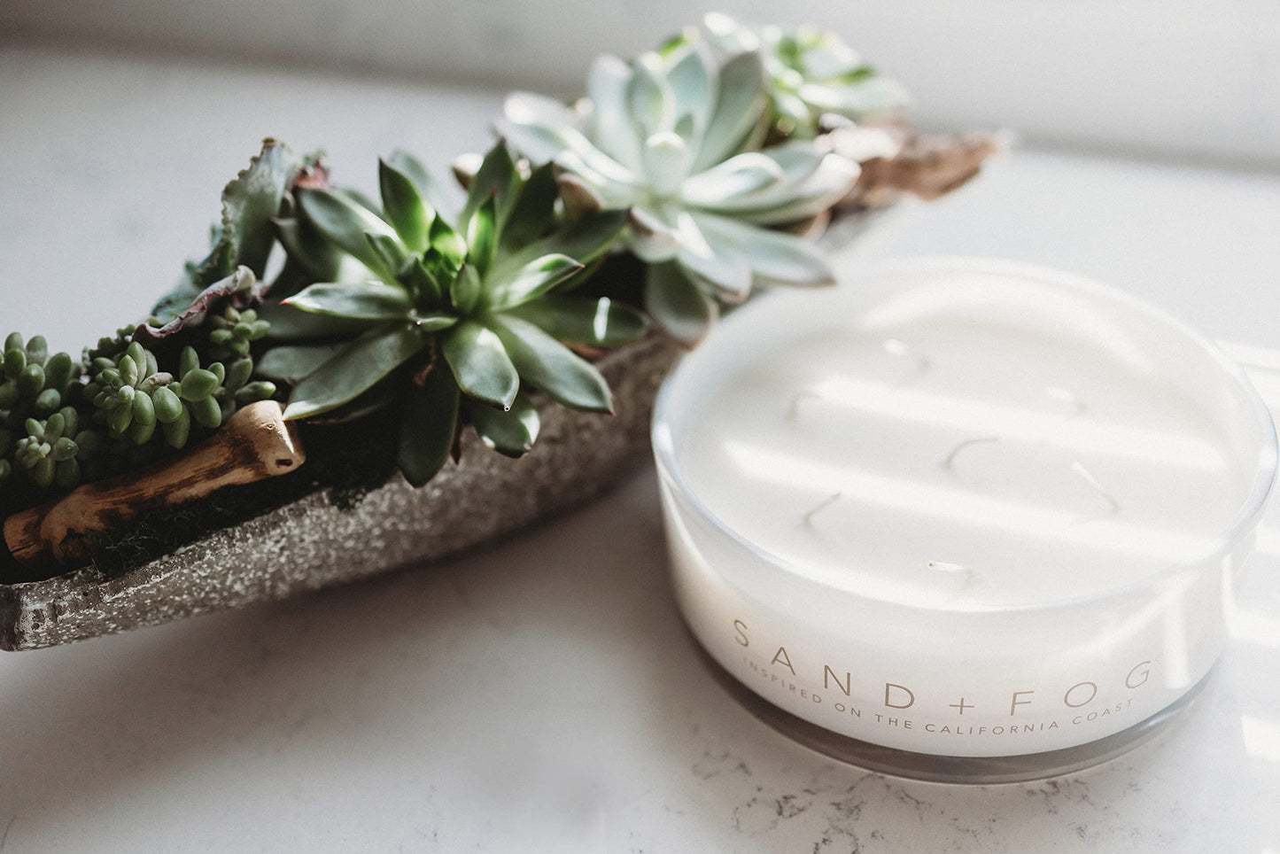 Sand + Fog Scented Candle - Ocean Mist - Additional Scents and Sizes – 100% Cotton Lead-Free Wick - Luxury Air Freshening Jar Candles - Perfect Home Décor for Your Cocktail Table – 34 oz