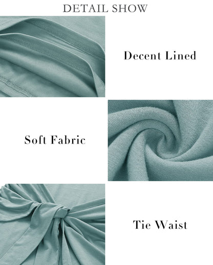 BTFBM Women's 2026 Summer T Shirt Dress Casual Sleeveless Wrap Bodycon Ruched T Shirt Spring Dress Tie Waist Mini Dresses(Sleeveless Light Green, X-Large)