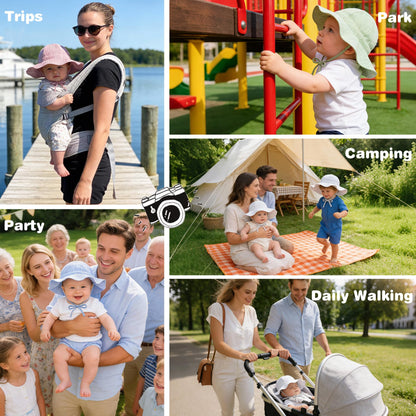 Zando UPF 50+ Baby Sun Hats 0-6 Months - Wide Brim Baby Bucket Hat 0-6 Months with Adjustable Strap Summer Newborn Infant Sun Hats for Babies 0-3M for Beach Pool Camping Walking Trips Party Beige XS