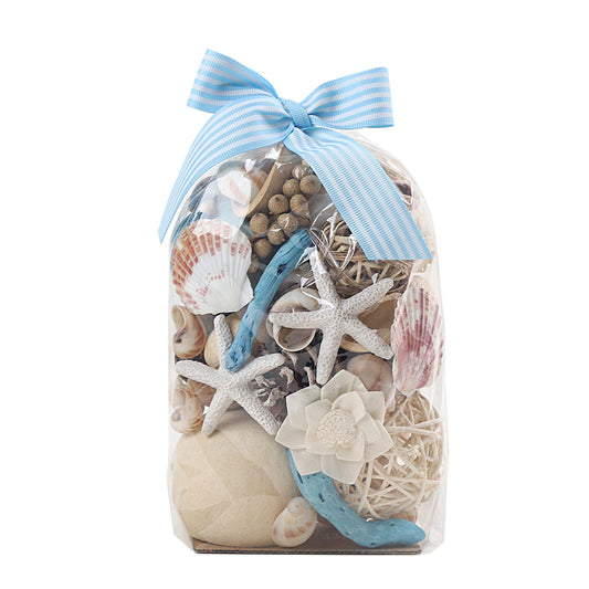 Qingbei Rina Blue Potpourri Bags,Ocean Breeze Scented Potpourri Bowl Filler Dried Flower,Home Fragrance Sachet of Petal,Coastal Seashell Decor,12oz