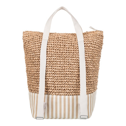 Roxy Women's Beach Tote Bag | Travel | Vacation | Straw | Lightweight | Breathable, Beach Lover - Natural/White