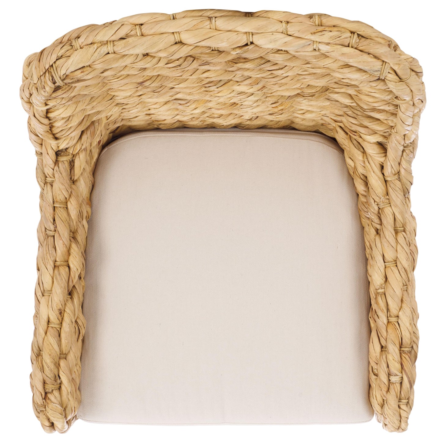 SAFAVIEH Home Collection Purrl Tropical Coastal Natural Solid Wood Hyacinth Accent Chair with Cushion (Fully Assembled)