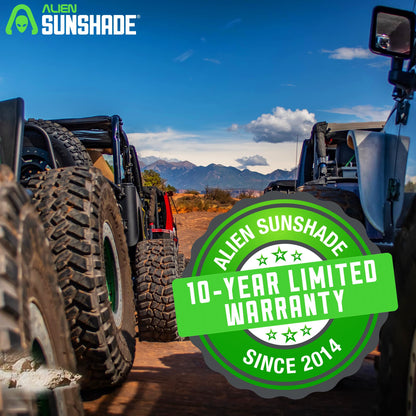 Alien Sunshade Jeep Wrangler JKU Black (2007-2018) Front & Rear Mesh Sun Shade for JK Unlimited, Blocks UV, Wind, Noise, Jeep Gifts, Bikini Jkini Top Cover for Sport, Sport S, Sahara, Rubicon