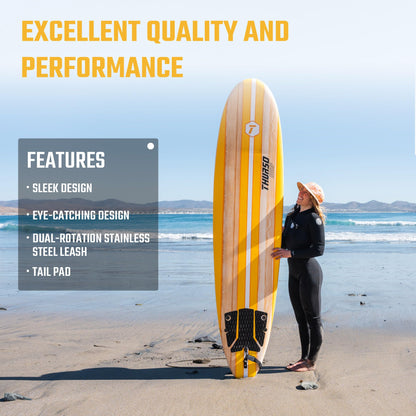Thurso Surf Spire 8 ft Soft Top Foam Beginner Surfboard for Adults and Kids Perfect Longboard for Surfing Beach Fun and Water Sports Lightweight and Durable Modern Design for All Levels of Surfers