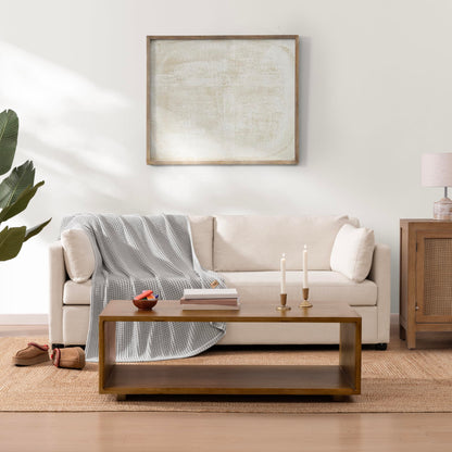 UGG Luna Knit Blanket Throw Cotton Chunky Soft Throw for Couch or Bed Cozy Warm Waffle Giftable Lightweight Blanket for Living Room Bedroom or Dorm Machine Washable, 50-inch x 70-inch, Stone Grey