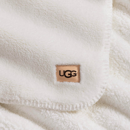 UGG Whitecap Plush Throw Blanket Fleece Soft Fuzzy Throw Blankets for Couch or Bed, Home Decor, Winter Blanket, Machine Washable, 50-inch x 70-inch, White Snow