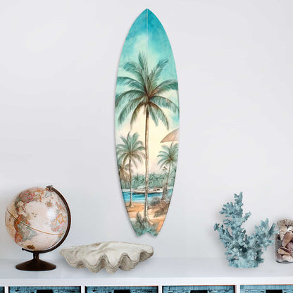 Tropical Surfboard Coastal Wall Art by G. DeBrekht - Coastal Holiday Décor - 8490111HS