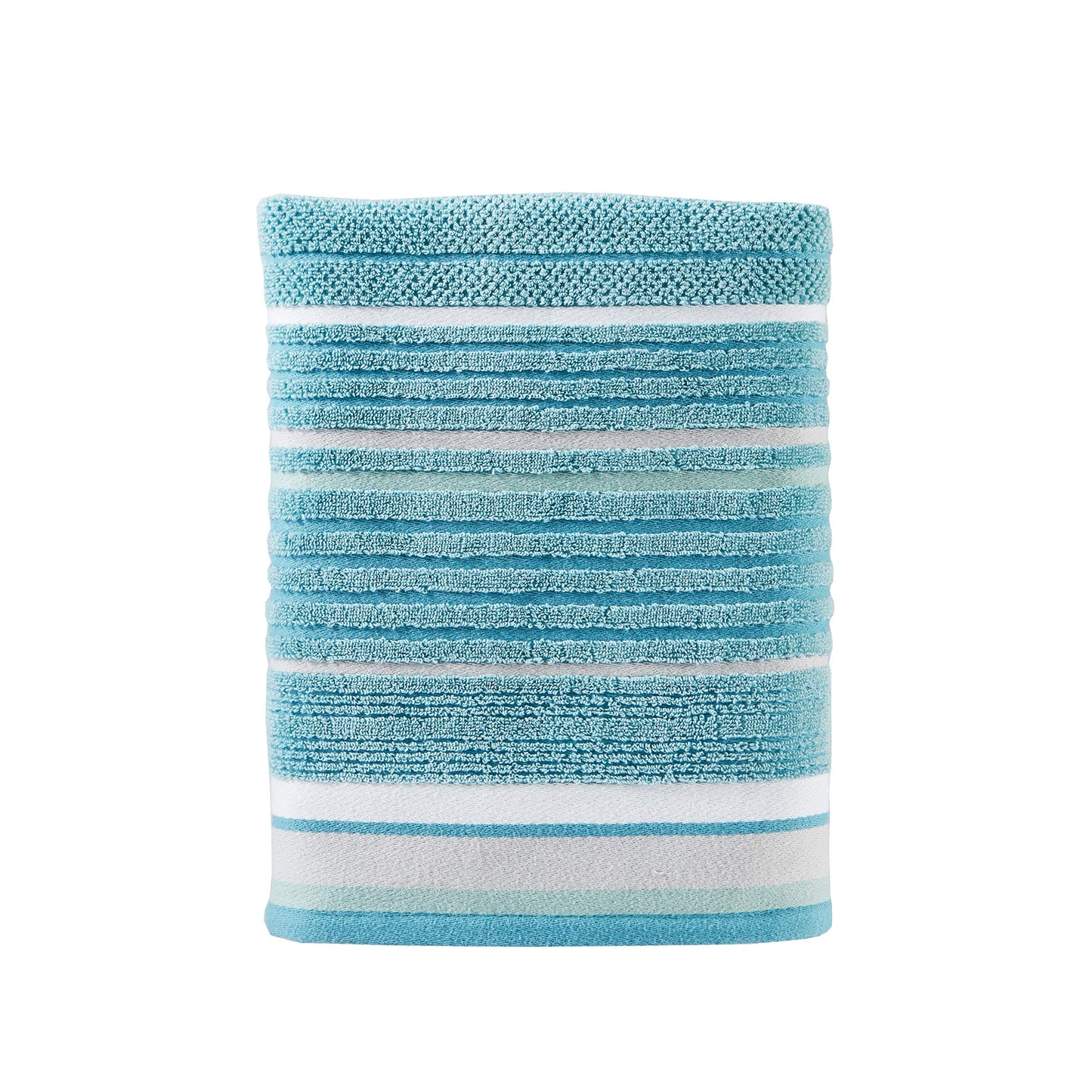 SKL Home Seabrook Stripe 100% Cotton Premium Bath Towel, 550 GSM, Soft & Absorbent Jacquard, Teal