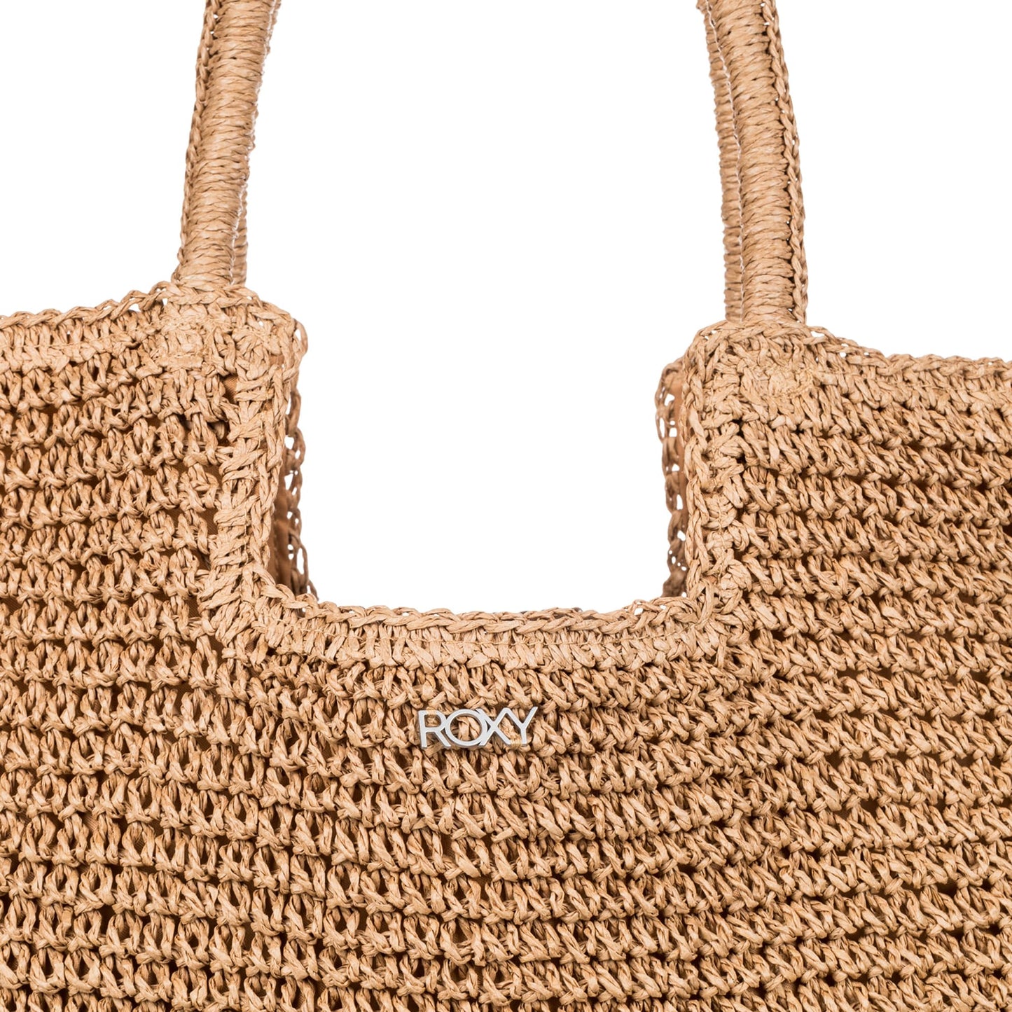 Roxy Women's Beach Tote Bag | Travel | Vacation | Straw | Lightweight | Breathable, Coconut Pie - Natural