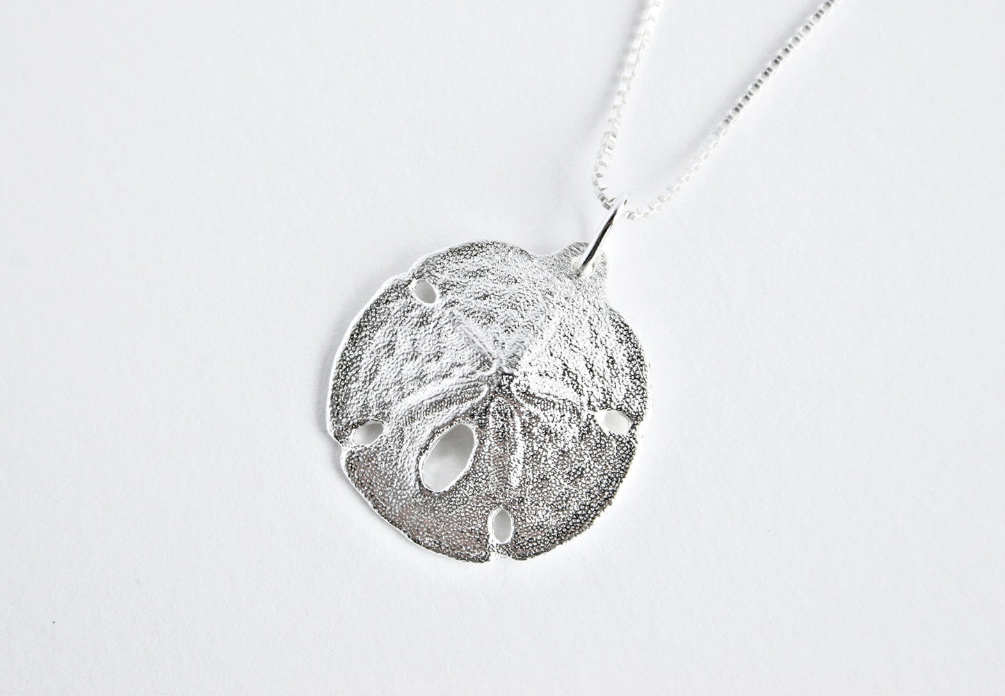 Sand Dollar Necklace or Earrings by Ali C Art, Made in USA Unique Handmade Sterling Silver Ocean Beach Shell Pendant Jewelry, Gift for Her Women Wife Mother Girlfriend Birthday Love Swimwear Beachwear
