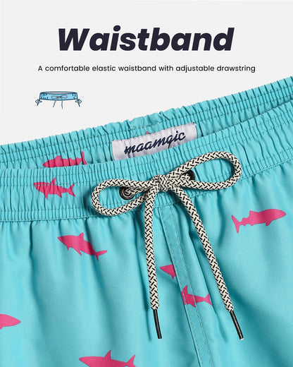 maamgic Mens Swim Trunks Quick Dry Swim Shorts with Mesh Lining Funny Swimwear Bathing Suits 7inch Acid Blue Medium