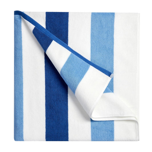 Bornbay Cotton Oversized Beach Towel - Extra Large 40"X70" Plush Thick Pool Towel, XL Fluffy Blue Beach Towels Stripe Swimming Towel for Adults Mens Women (White Navy Blue)