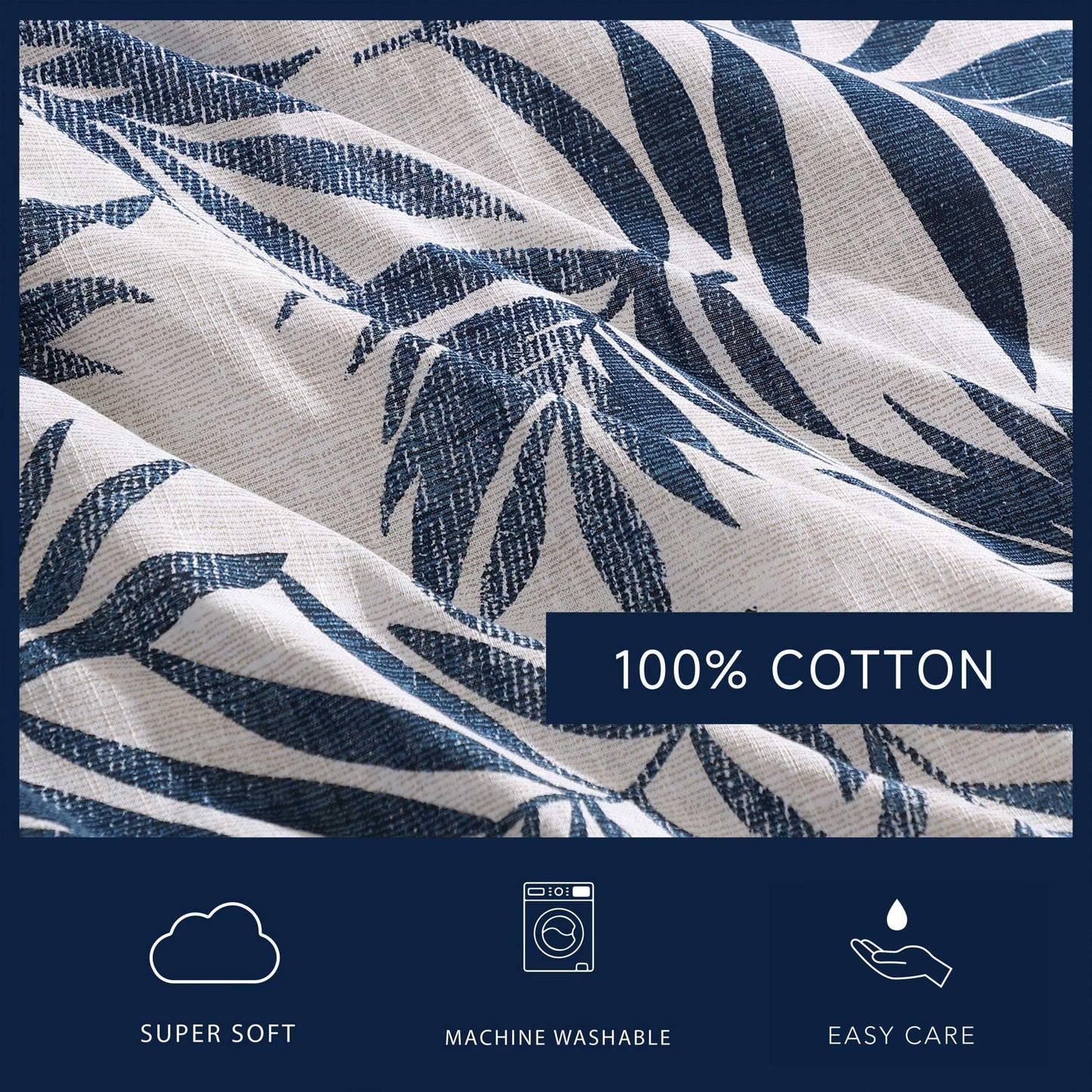 Nautica - King Comforter Set, Reversible Cotton Bedding with Matching Shams, Medium-Weight, Oeko-Tex Certified (Marina Leaf White/Navy)
