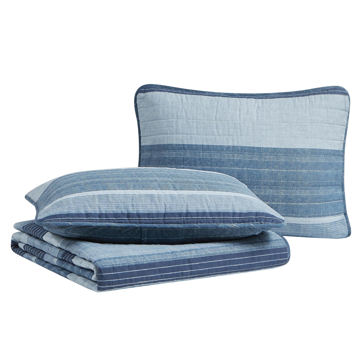 Nautica- Queen Quilt Set, Cotton Reversible Bedding Set, All Season Designer Home Décor (Ridgeport Blue, Queen)