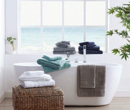Nautica - Bath Towels, 100% Soft & Absorbent Cotton Towels, Fade Resistant and Zero Twist Construction, Medium Weight Bathroom Towels (Oceane Turquoise, 6 Piece)