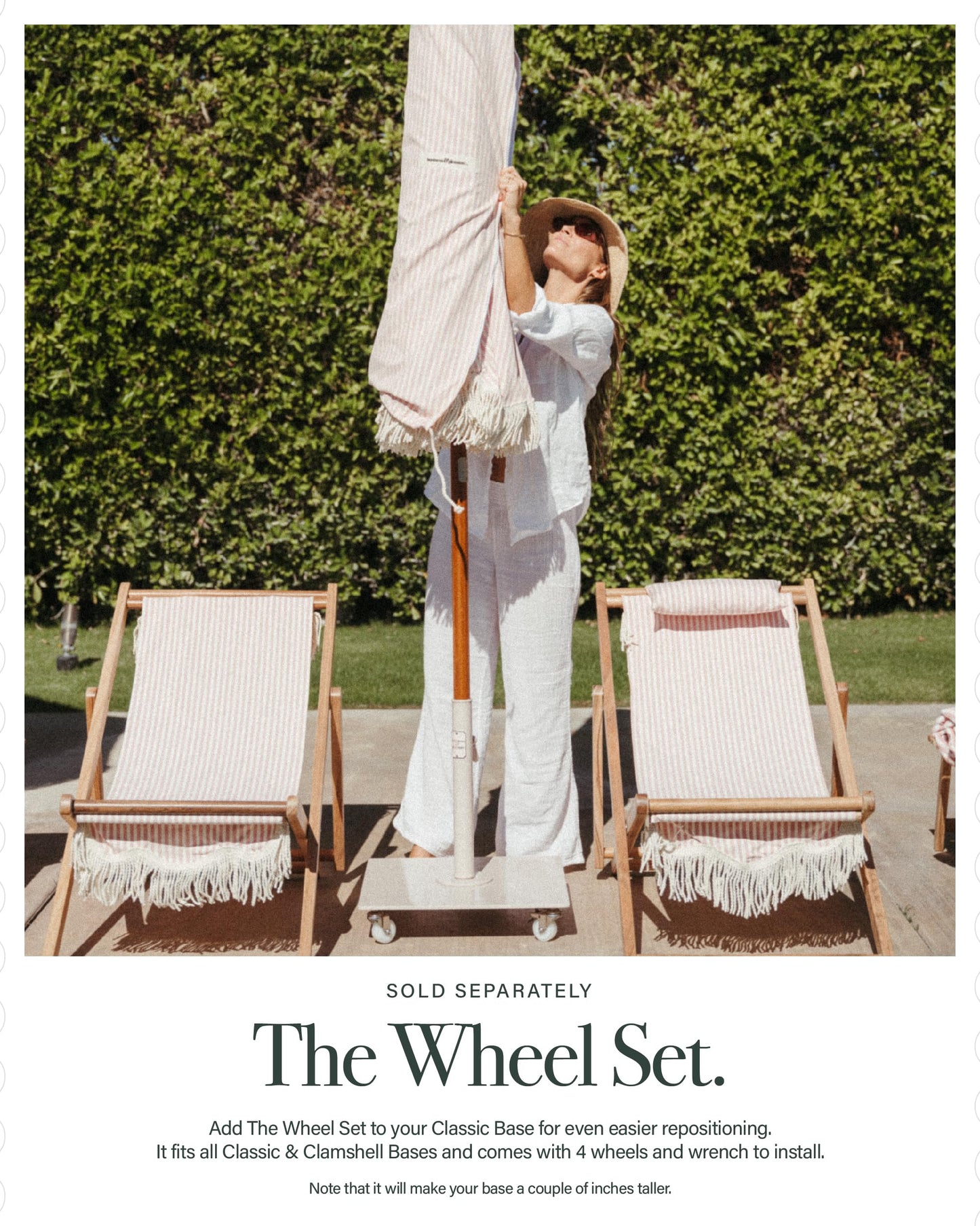 Business & Pleasure Co. Classic White Umbrella Base - Perfect for The Patio Table or Pool - Heavy Outdoor Square Metal Stand - Fits Beach, Market, & Patio Umbrellas - 55 lbs