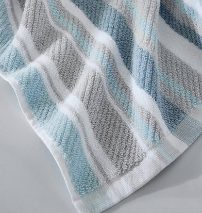 Tommy Bahama - Bath Towels, 100% Soft & Absorbent Yarn-Dyed Cotton with Twill Texture, Low Linting & Fade Resistant, Medium Weight Bathroom Towels (Ocean Bay Tranquil Blue, 3 Piece)