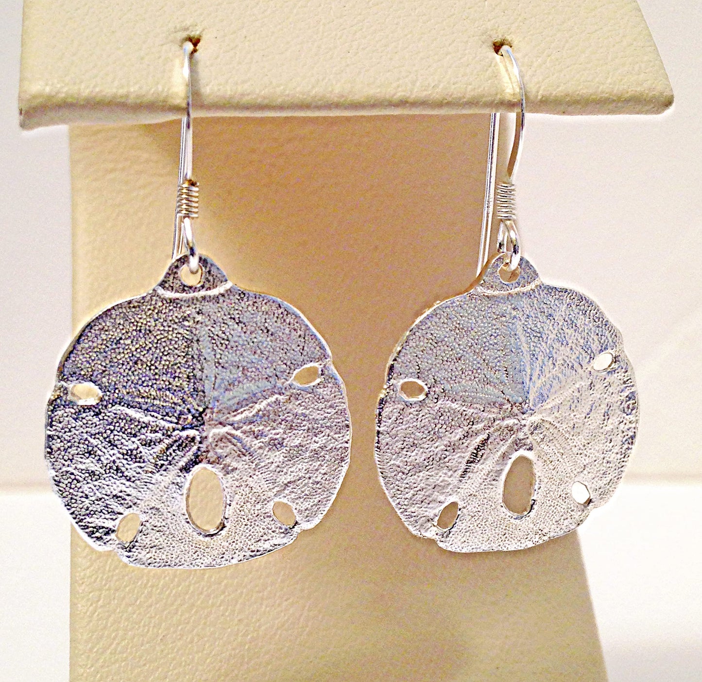 Sand Dollar Necklace or Earrings by Ali C Art, Made in USA Unique Handmade Sterling Silver Ocean Beach Shell Pendant Jewelry, Gift for Her Women Wife Mother Girlfriend Birthday Love Swimwear Beachwear