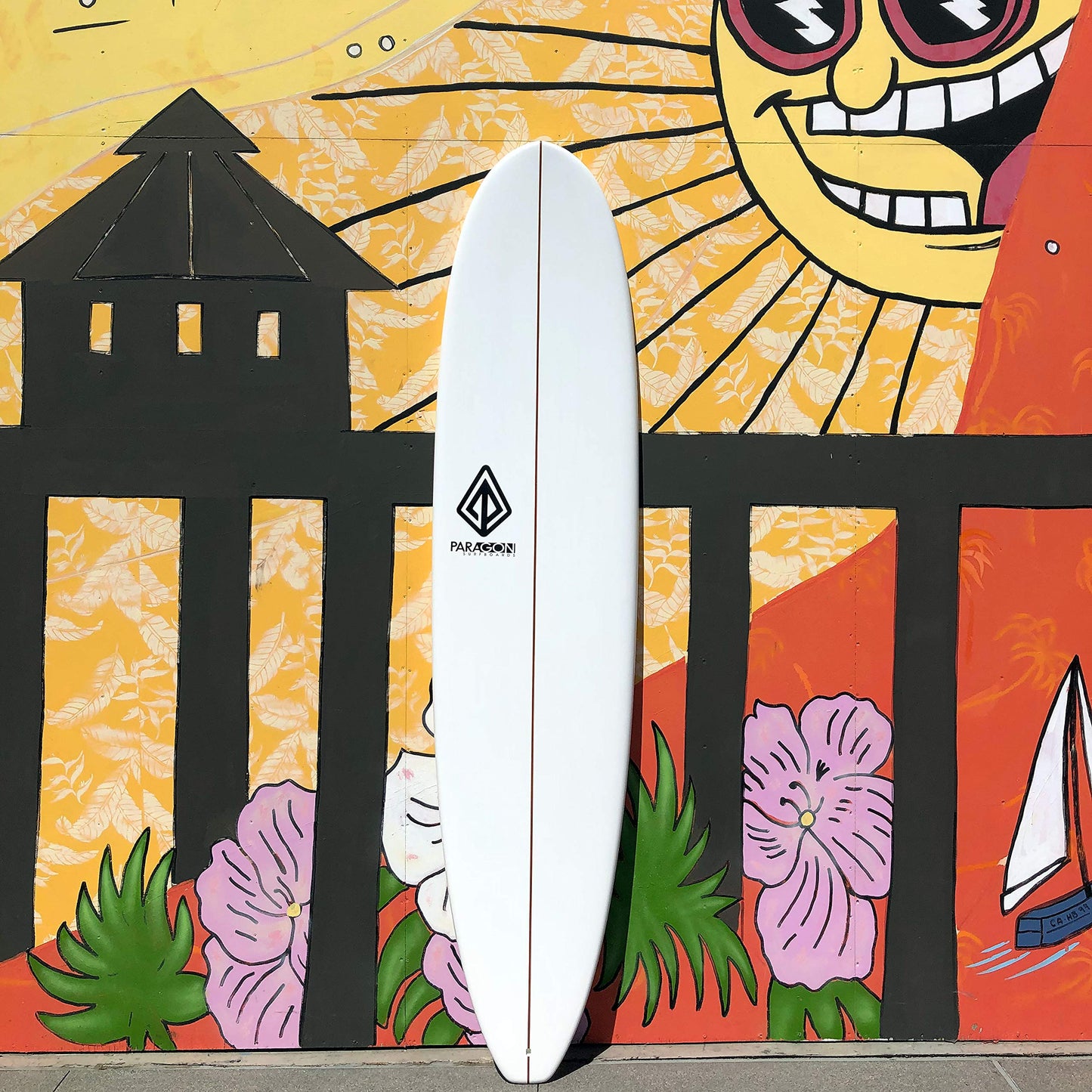 Paragon Surfboards 8'0" Fiberglass Surf Board for Adults, Kids & Beginners - Longboard Surfboard with Single Fin, Gloss Finish - Durable, Fun & Stable Tabla de Surf for All Ages Up to 250lbs