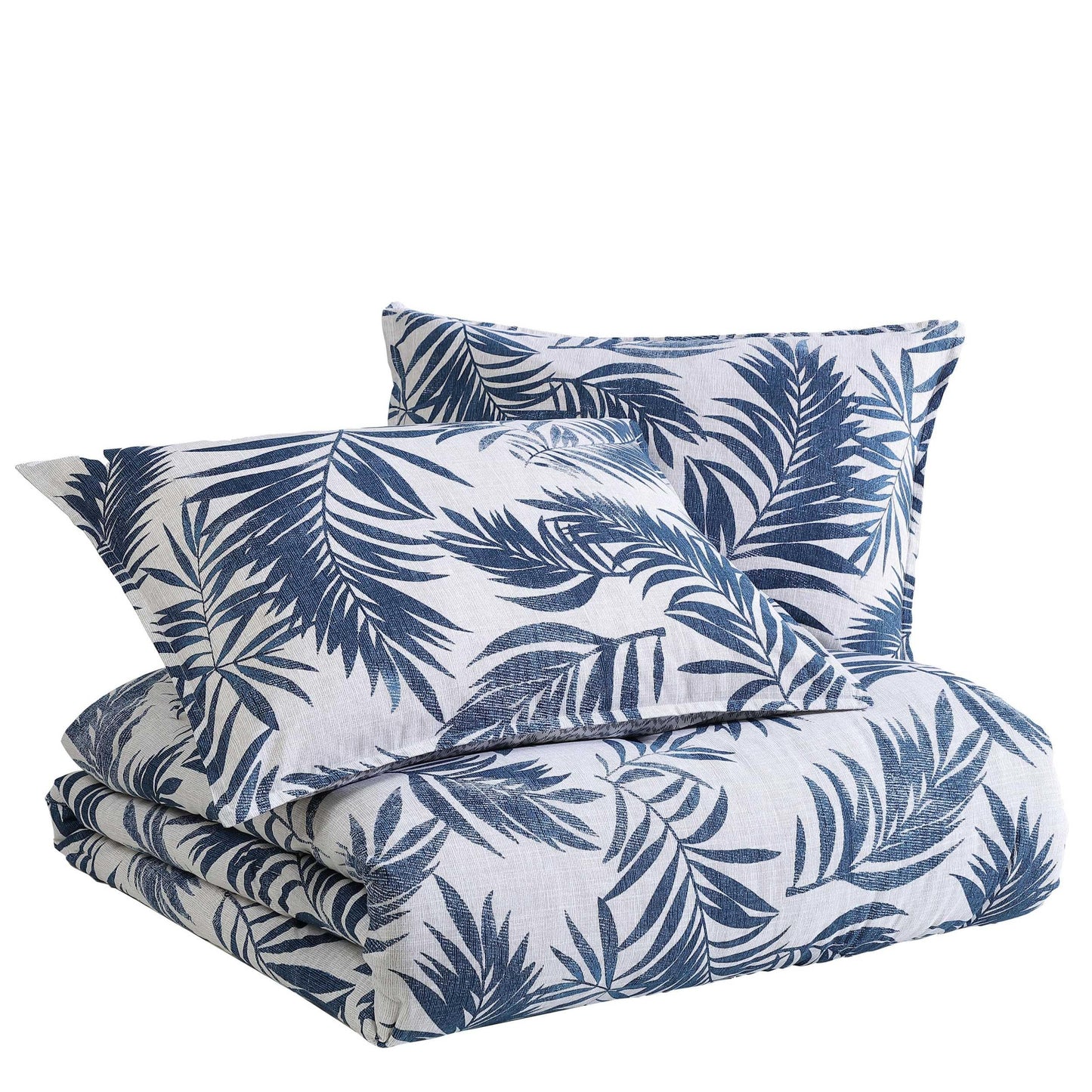 Nautica - King Comforter Set, Reversible Cotton Bedding with Matching Shams, Medium-Weight, Oeko-Tex Certified (Marina Leaf White/Navy)