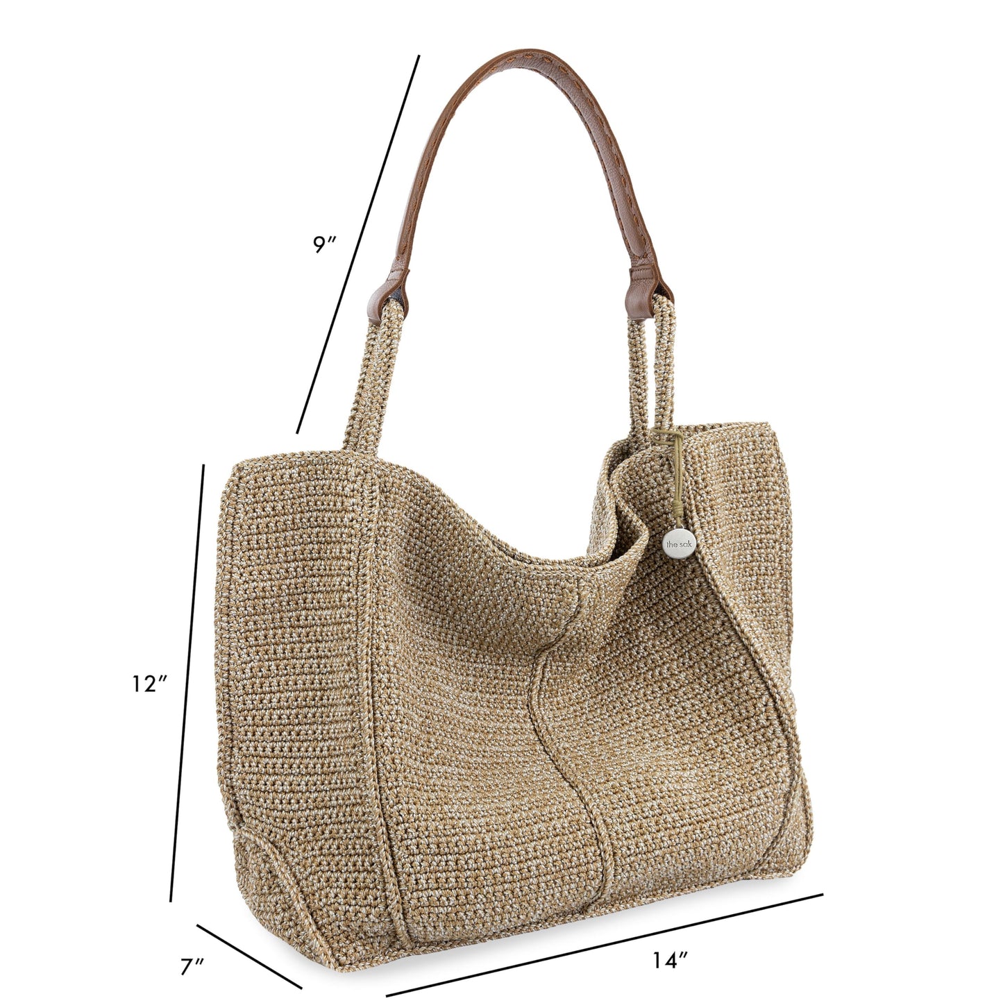 The Sak Los Feliz Large Tote Bag - Hand Crochet Handbag With Stylish Design For Everyday - Roomy, Durable, Lined Purse With Shoulder Bag Strap, Zipper Pocket for Tavel, Beach Bag