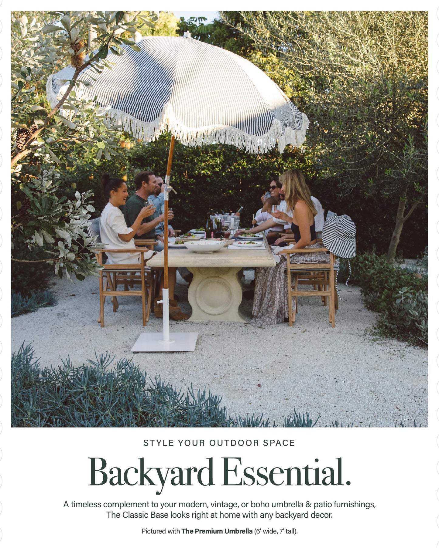 Business & Pleasure Co. Classic White Umbrella Base - Perfect for The Patio Table or Pool - Heavy Outdoor Square Metal Stand - Fits Beach, Market, & Patio Umbrellas - 55 lbs