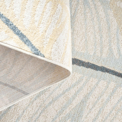 Tommy Bahama Cay Palm Fronds Indoor Outdoor Area Rug, Leaf Coastal Design, UV Fade Resistant, Ivory, 7'10"x10'2"