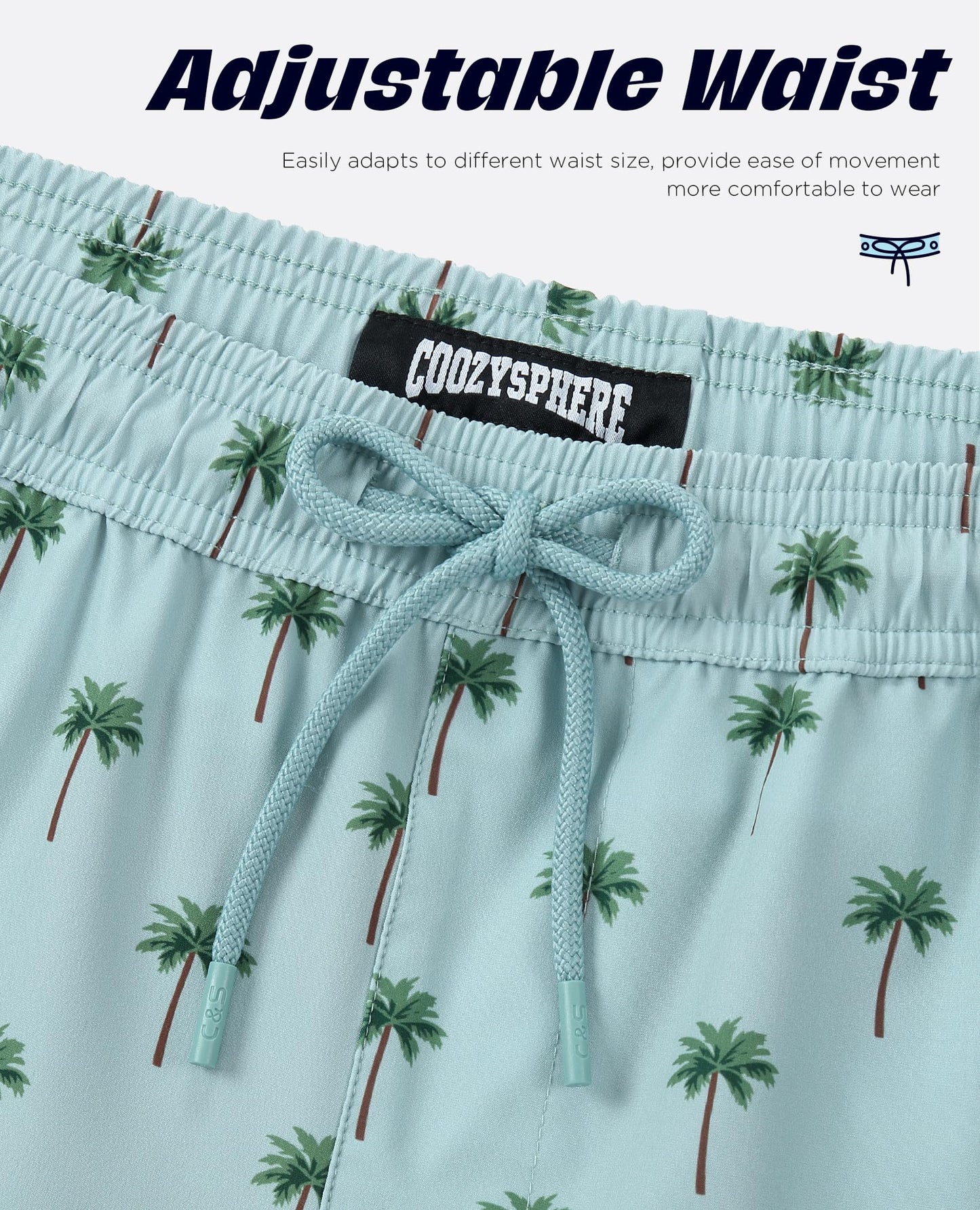 CoozySphere Mens Swim Trunks with Compression Liner 5 Inch Inseam Swimming Trunks Shorts for Men