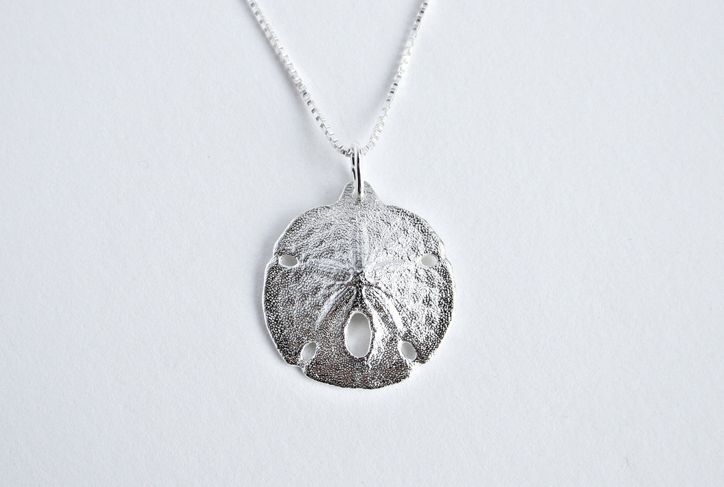 Sand Dollar Necklace or Earrings by Ali C Art, Made in USA Unique Handmade Sterling Silver Ocean Beach Shell Pendant Jewelry, Gift for Her Women Wife Mother Girlfriend Birthday Love Swimwear Beachwear
