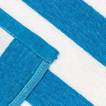 Beachland Classic Cabana Stripe Beach Towel - 30 x 60 inch - Soft Cotton Terry Resort Style Perfect for Beach and Pool (Royal-Mint-Tur, 6 Pack)