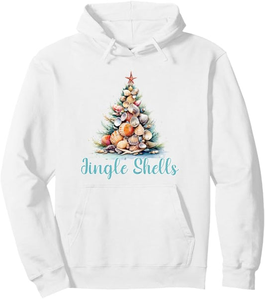 Jingle Shells Beachy Christmas Pullover Hoodie