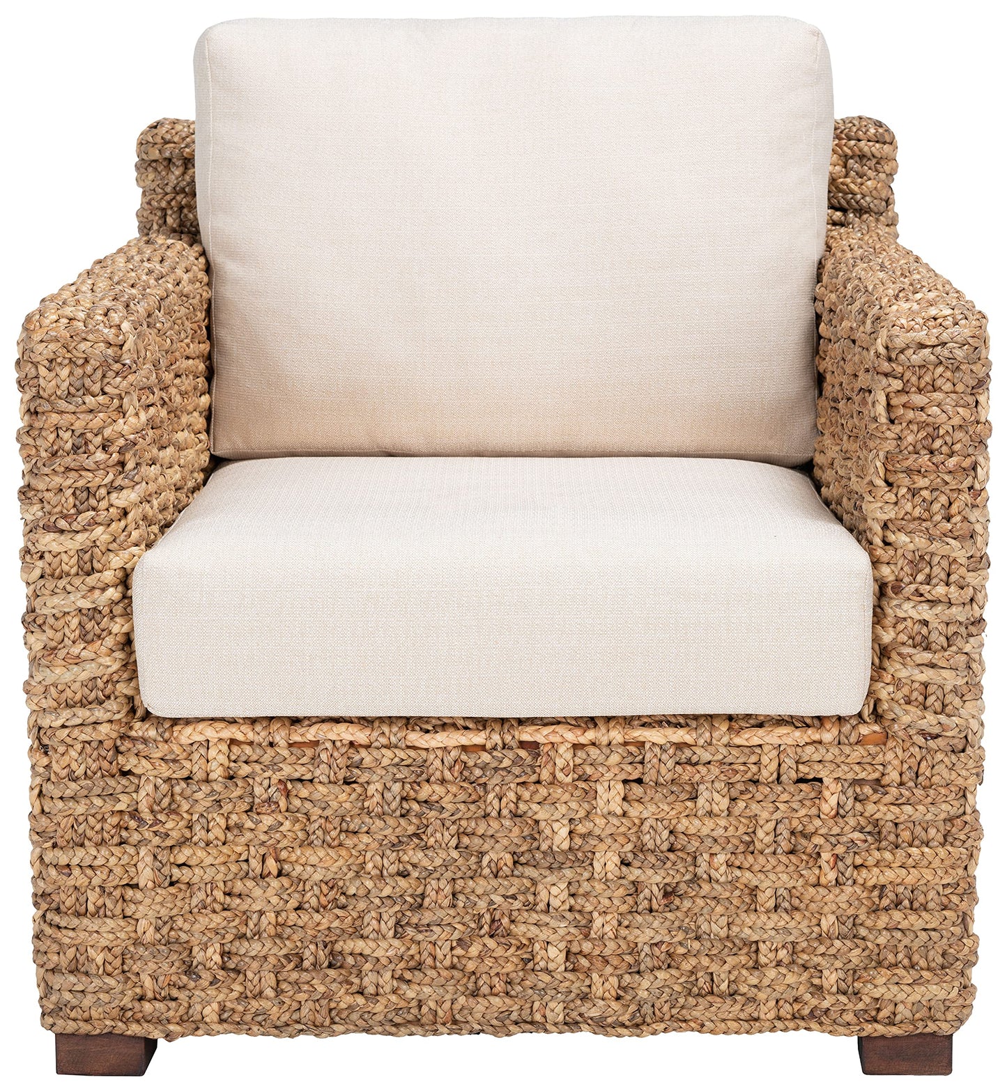 SAFAVIEH Couture Home Collection Gregory Natural/Beige Cushion Water Hyacinth Accent Chair (Fully Assembled)