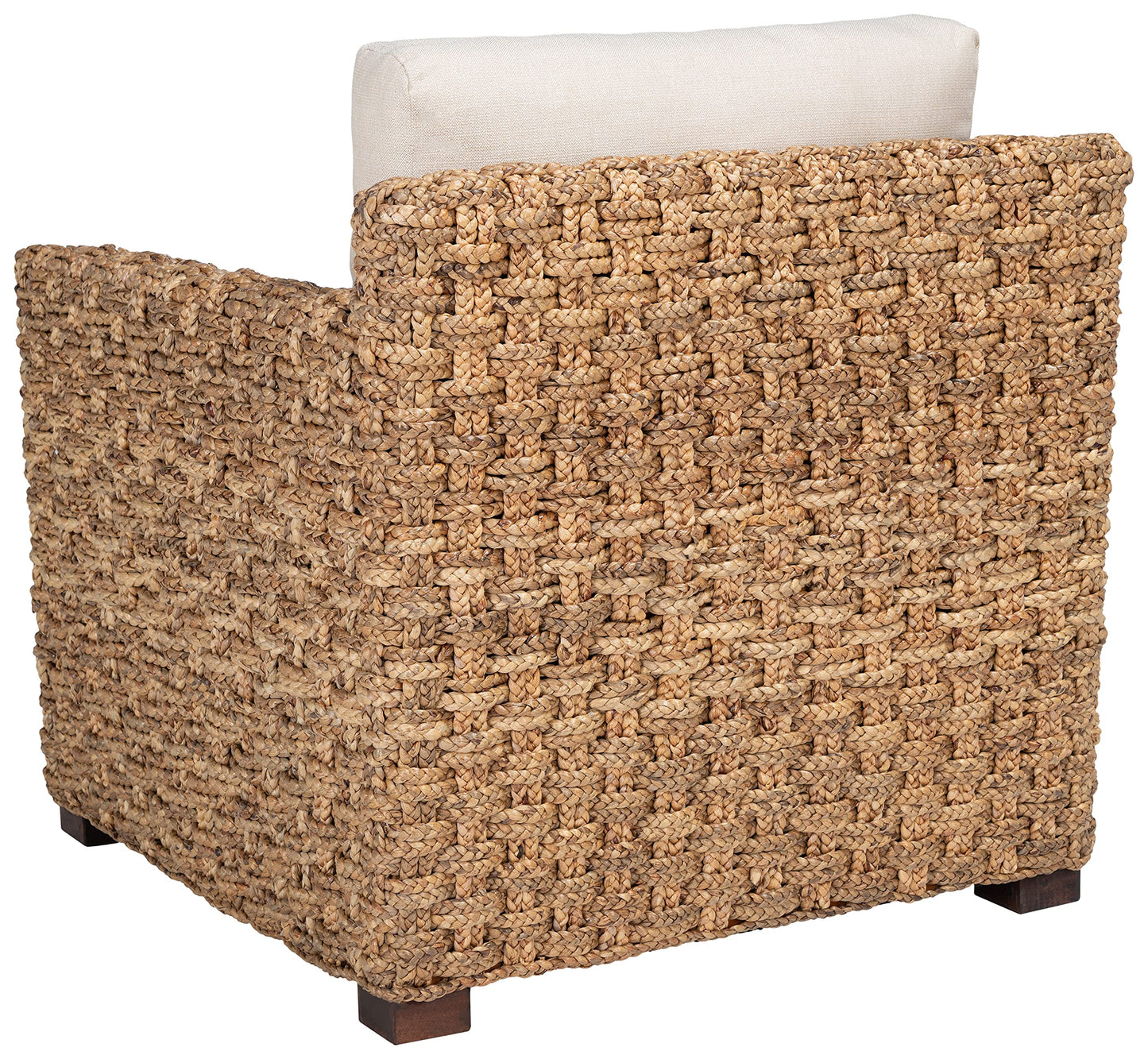 SAFAVIEH Couture Home Collection Gregory Natural/Beige Cushion Water Hyacinth Accent Chair (Fully Assembled)