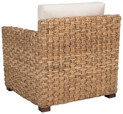 SAFAVIEH Couture Home Collection Gregory Natural/Beige Cushion Water Hyacinth Accent Chair (Fully Assembled)