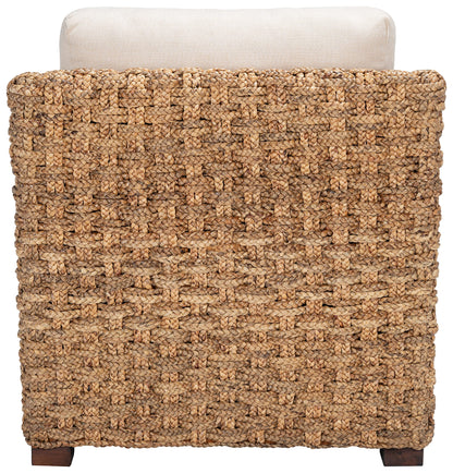 SAFAVIEH Couture Home Collection Gregory Natural/Beige Cushion Water Hyacinth Accent Chair (Fully Assembled)