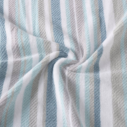 Tommy Bahama - Bath Towels, 100% Soft & Absorbent Yarn-Dyed Cotton with Twill Texture, Low Linting & Fade Resistant, Medium Weight Bathroom Towels (Ocean Bay Tranquil Blue, 3 Piece)
