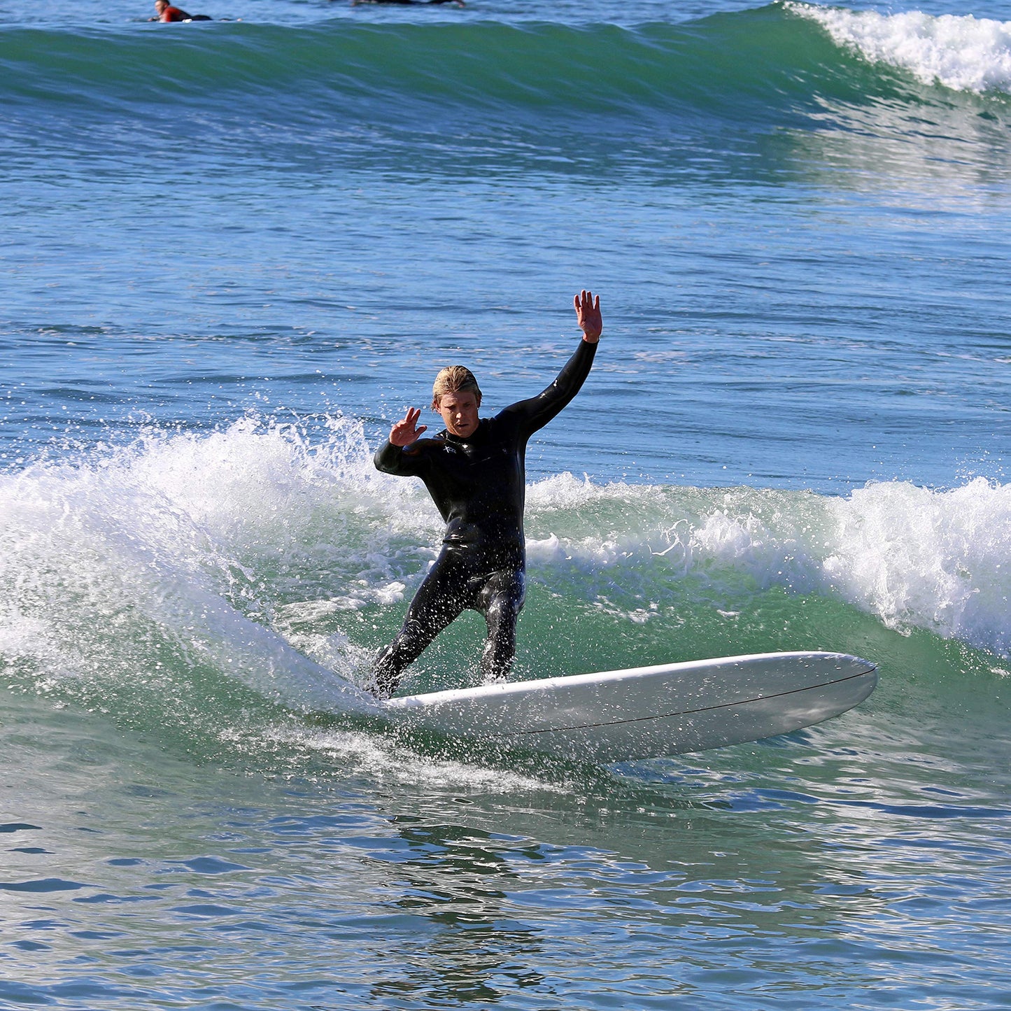 Paragon Surfboards 8'0" Fiberglass Surf Board for Adults, Kids & Beginners - Longboard Surfboard with Single Fin, Gloss Finish - Durable, Fun & Stable Tabla de Surf for All Ages Up to 250lbs