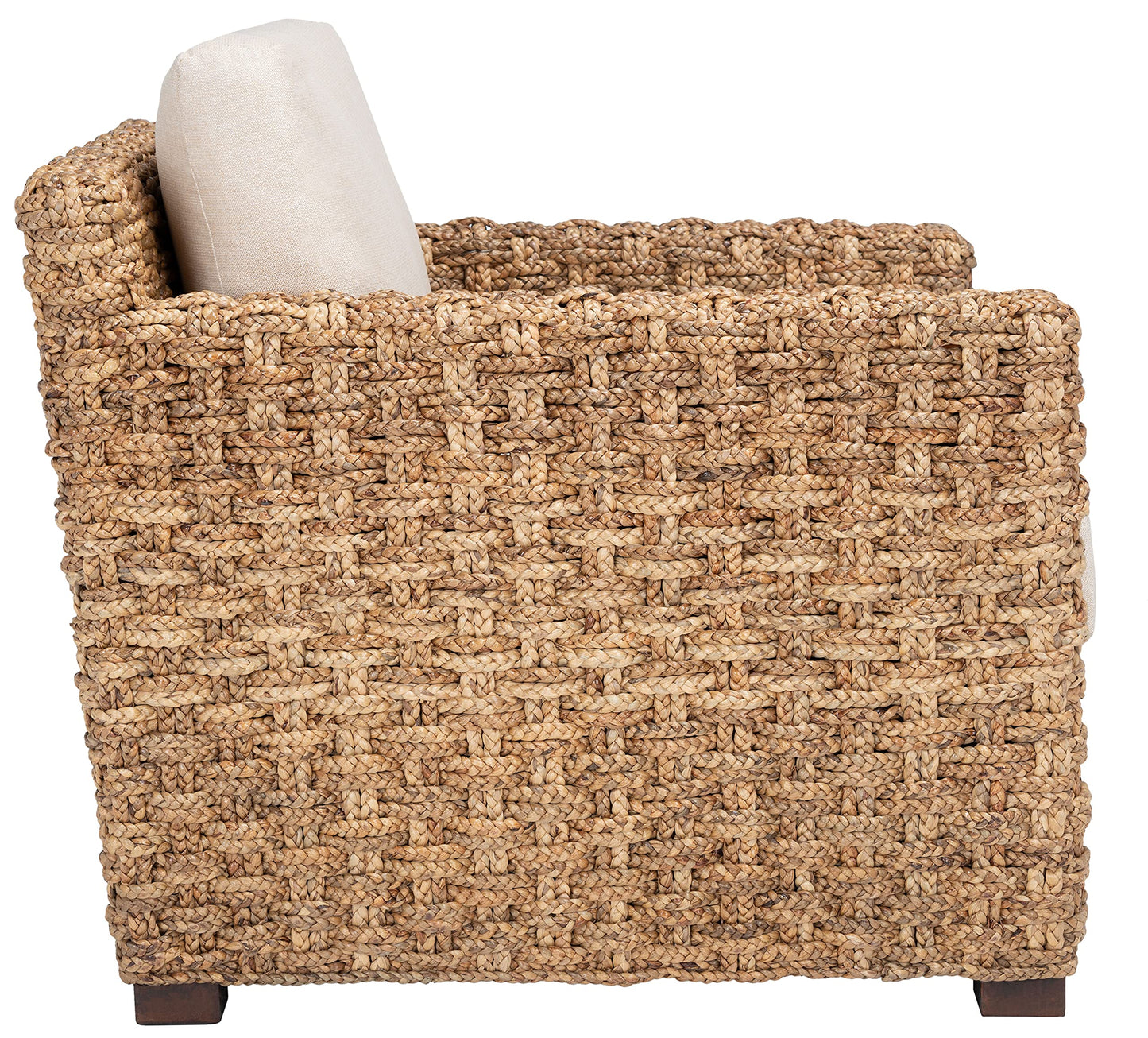 SAFAVIEH Couture Home Collection Gregory Natural/Beige Cushion Water Hyacinth Accent Chair (Fully Assembled)