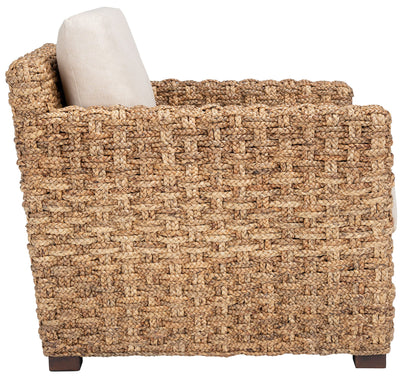 SAFAVIEH Couture Home Collection Gregory Natural/Beige Cushion Water Hyacinth Accent Chair (Fully Assembled)