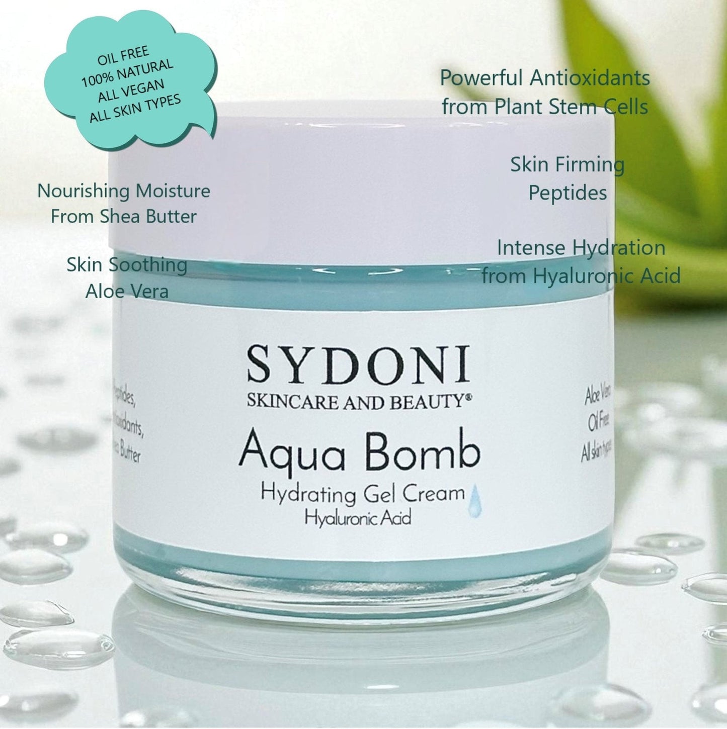 SYDONI AQUA BOMB HYDRATING GEL CREAM – Deep Hydration for Plump, Radiant Skin 1.7 fl. oz.
