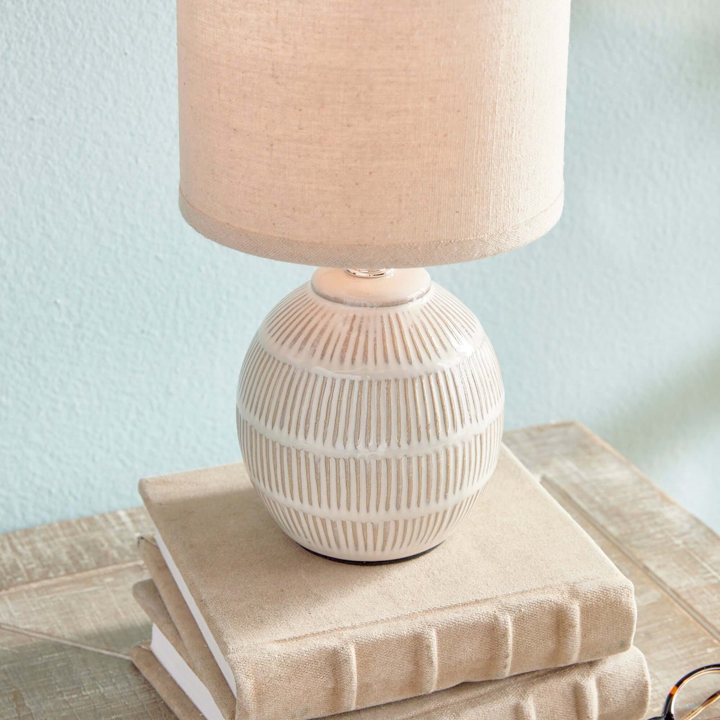 Petite Vintage Ceramic Lamp for Small Tables