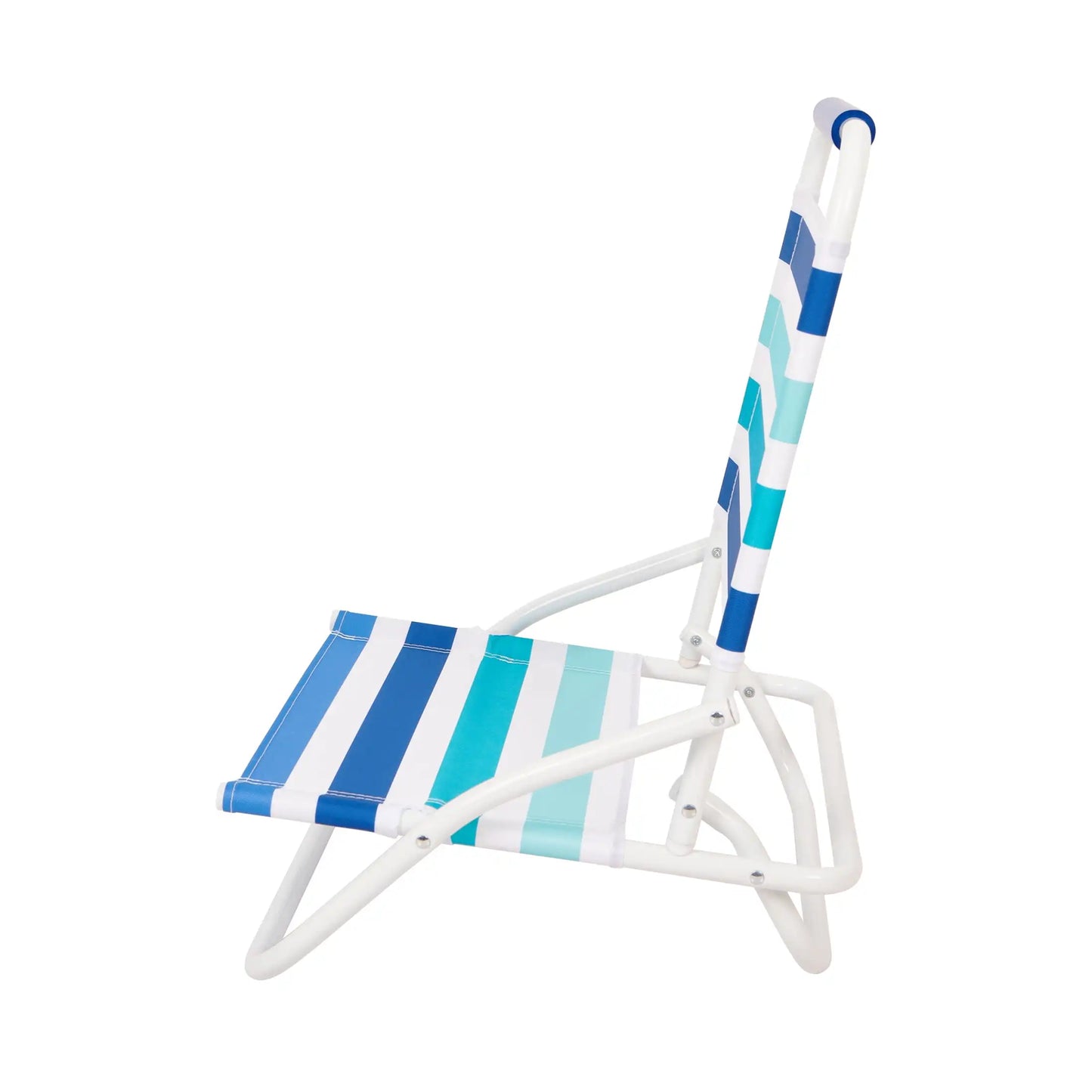 Folding Beach Chair Blue & Teal Stripe