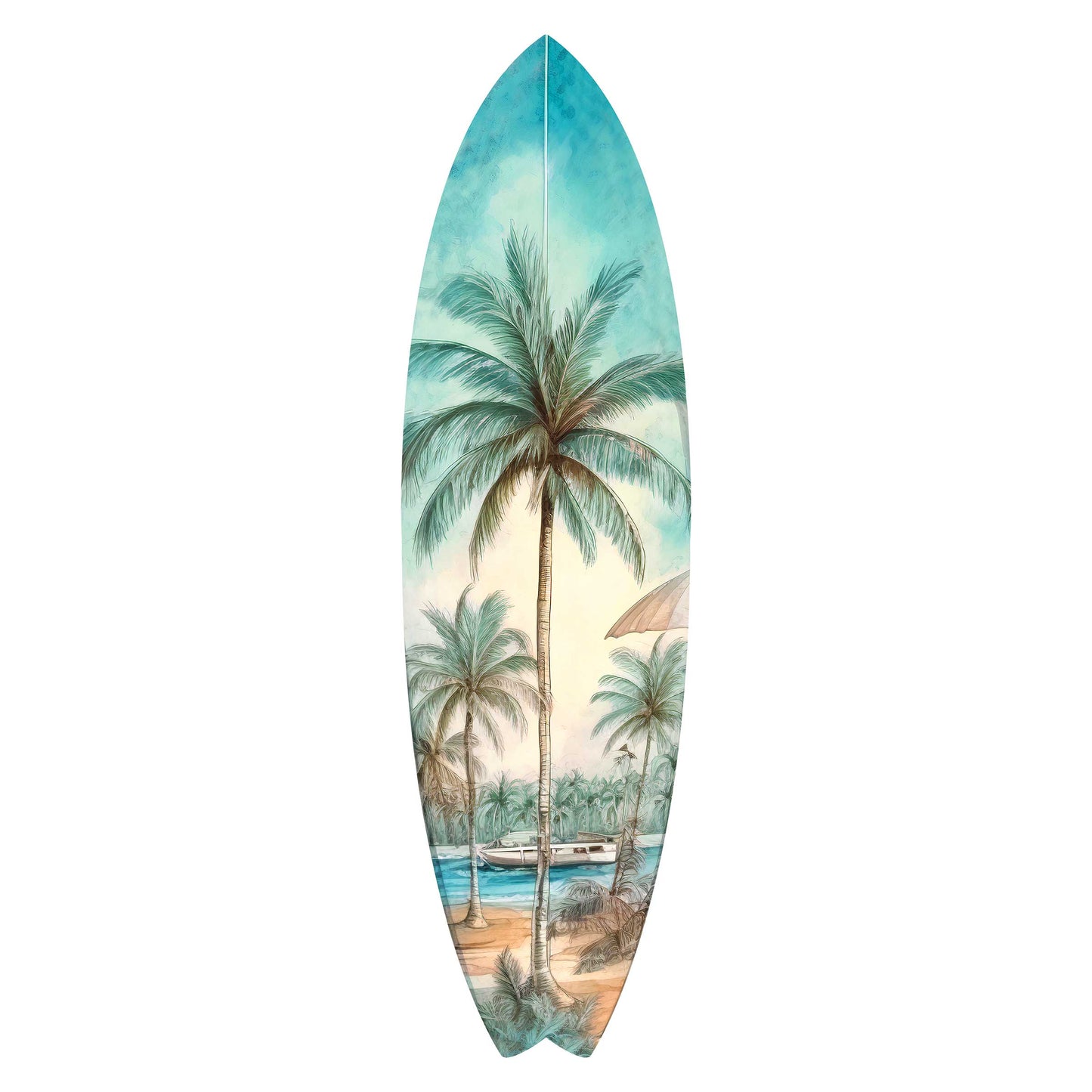 Tropical Surfboard Coastal Wall Art by G. DeBrekht - Coastal Holiday Décor - 8490111HS