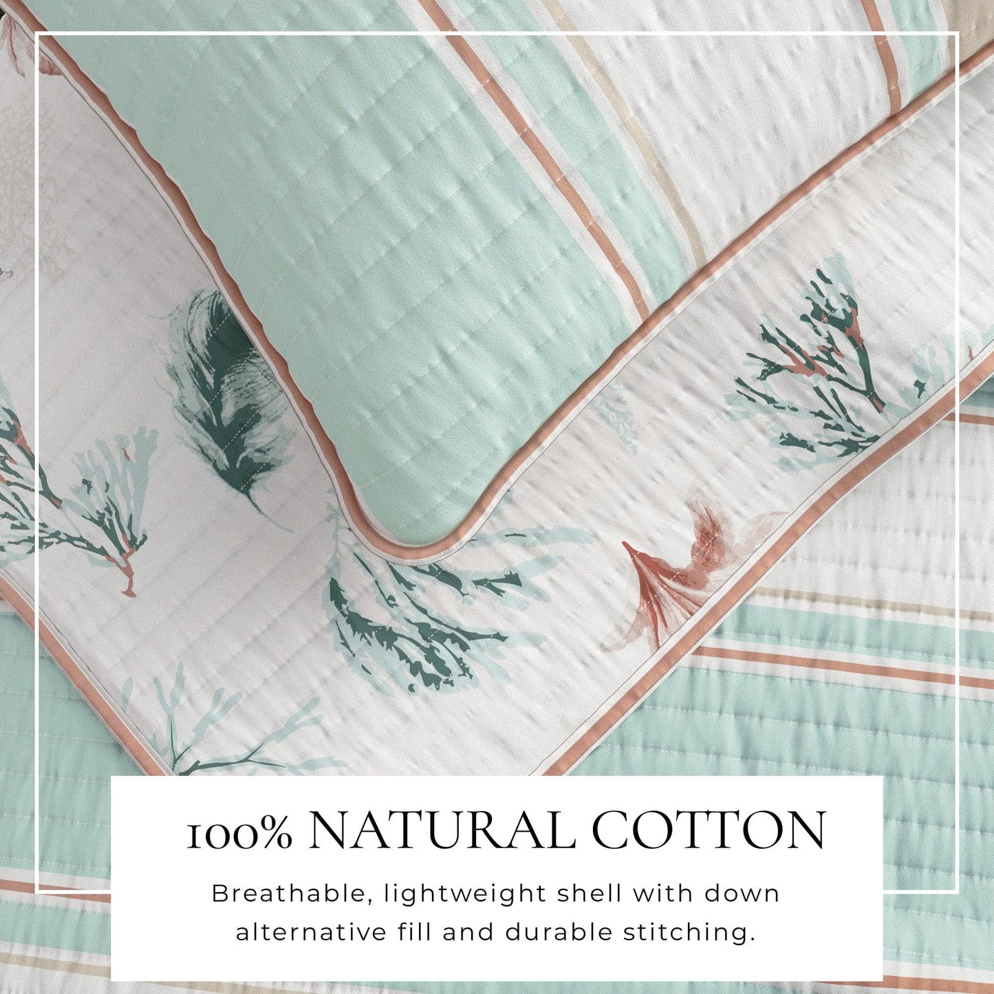 Coastal Printed Cotton Quilt Set - St. Augustine Collection