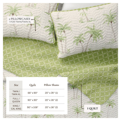 West Palm Trees Coastal Quilt Set - Coronado Collection