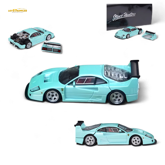 Stance Hunters Ferrari F40 LM Light Aqua Green 1:64